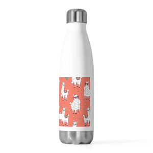 20oz Insulated Bottle, Personalized Coral Llama Pattern Water - Bottles