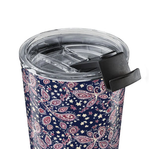 20oz Paisley Stainless Tumbler – Navy & Pink Insulated Travel Cup - Tumblers