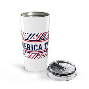 20oz Patriotic America Tumbler, Red White & Blue Stars and Stripes Travel Cup - Tumblers