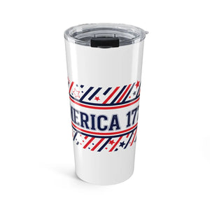 20oz Patriotic America Tumbler, Red White & Blue Stars and Stripes Travel Cup - Tumblers