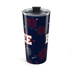 20oz Patriotic Fireworks Tumbler, Born Free Travel Cup - Tumblers