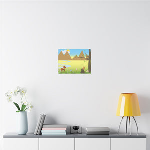 A scenery with a Squirrel and a Deer , Matte Canvas, Stretched, 0.75"