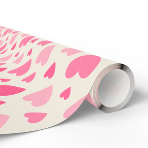 Pink heart wrapping paper roll – romantic valentine’s gift wrap