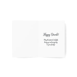 Happy diwali greeting card with floral diyas – festival of lights wishes - cards