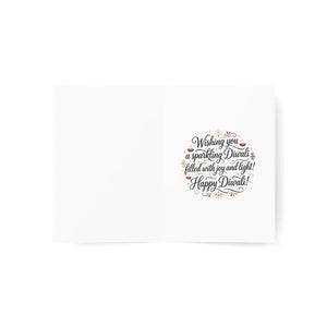 Happy diwali greeting card – floral diyas festival of lights design - cards