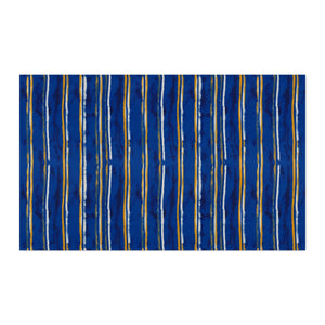 Navy & Gold Watercolor Stripe Fabric by the Yard — Spun Polyester