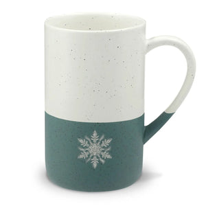 Snowflake engraved ceramic mug - mugs