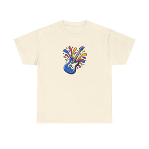 Musical instrument, with splashes of color, Unisex Heavy Cotton Tee