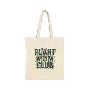 Plant Mom Club Canvas Tote — Botanical Reusable Market Bag