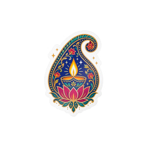 Paisley diya lotus kiss-cut vinyl decal - home decor decals