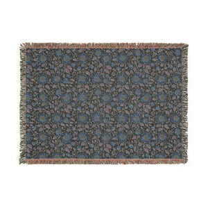 Sunflower & Midnight Floral Woven Throw Blanket