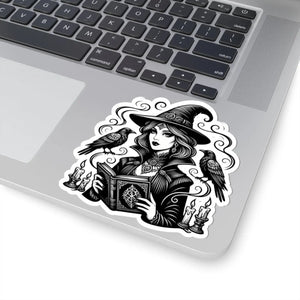 Ravens rising into the upper corners of the DipaliZ square sticker design