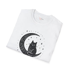 Mildly mystical black cat moon t-shirt - t-shirts