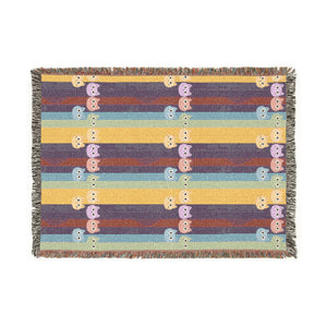 Woven Throw Blanket — Colorblock Striped Pattern Cozy Home Decor