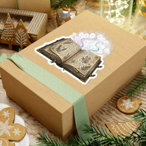 Magic Book Sticker — Vintage Grimoire Witch Spellbook Kiss-Cut Sticker
