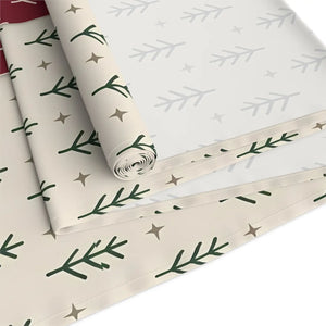 Rust & Cream Minimal Pine Table Runner — Rustic Holiday Dining Decor