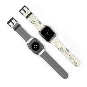 Leafy minimalist watch band, botanical apple strap - bands