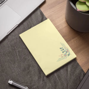 Eucalyptus sprig corner post-it note pads | floral sticky notes - notebooks & notepads