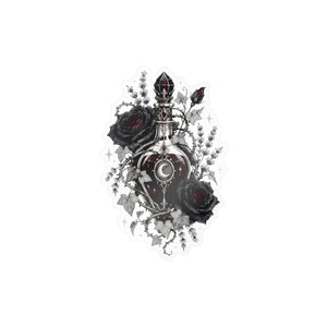 Gothic sacred heart rose kiss-cut vinyl decal - home decor decals