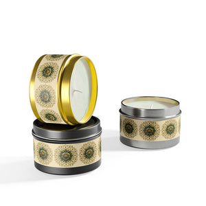 Mandala Floral Tin Candle