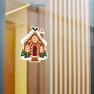 Gingerbread house christmas kiss-cut vinyl decal - home decor decals
