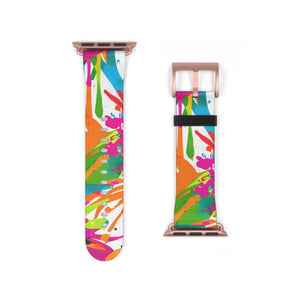 Color splash watch band, vibrant paint-splatter apple strap - bands