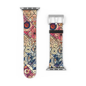 Geometric Floral Mosaic Watch Band – Colorful Vintage Art Pattern