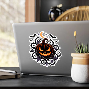 Halloween pumpkin kiss-cut vinyl decal - home decor decals