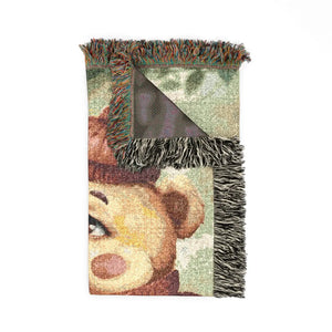 DipaliZ Grizzly Bear Giggles Woven Blanket Cotton Throw