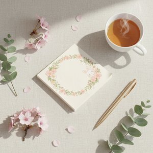 Floral Bunny Wreath Post-it Note Pad