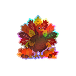 Thanksgiving turkey kiss-cut vinyl decal - home decor decals