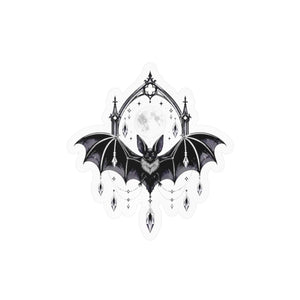 Gothic bat moon kiss-cut vinyl decal - home decor decals