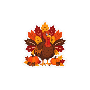 Thanksgiving turkey kiss-cut vinyl decal - home decor decals