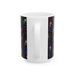 Festive nutcracker pattern ceramic mug - mugs