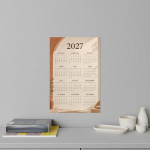 DipaliZ neutral calendar wall decal, adhesive backed and frame free