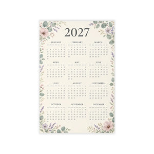 DipaliZ vintage botanical calendar decal with dusty rose and sage flowers