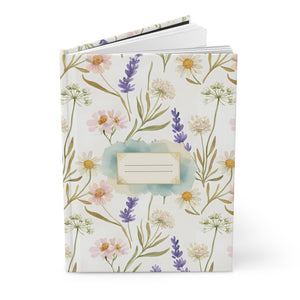 Floral Meadow Hardcover Journal — Lavender & Wildflower Notebook