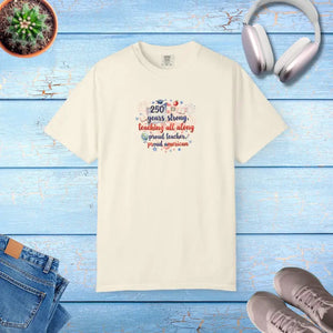 250 Days Strong Teacher Appreciation Soft Garment-dyed Tee - Dipaliz - Ivory / l - T-shirt