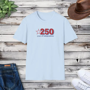 T-shirt - Patriotic Anniversary Tee - 250 Years Independence - Dipaliz Light Blue / s