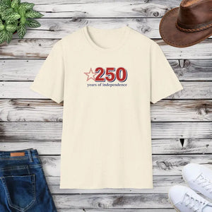 T-shirt - Patriotic Anniversary Tee - 250 Years Independence - Dipaliz Natural / s