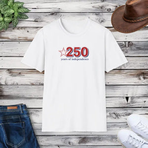 T-shirt - Patriotic Anniversary Tee - 250 Years Independence - Dipaliz White / s