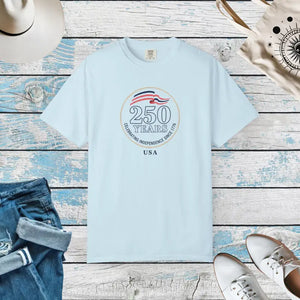 T-shirt - 250 Years Independence Usa Patriotic Anniversary Tee - Dipaliz Chambray / s