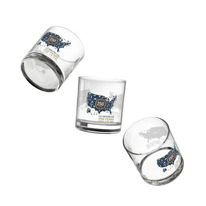 250 Years Usa Map Rocks Glass – Commemorative 10oz Whiskey Tumbler - Tumblers
