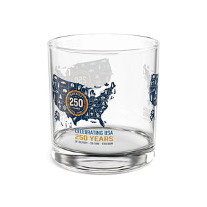 250 Years Usa Map Rocks Glass – Commemorative 10oz Whiskey Tumbler - Tumblers