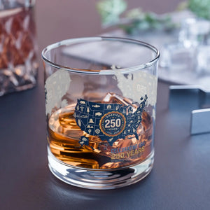 250 Years Usa Map Rocks Glass – Commemorative 10oz Whiskey Tumbler - Tumblers