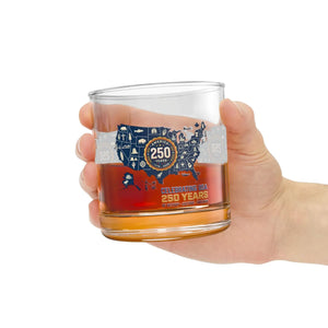 250 Years Usa Map Rocks Glass – Commemorative 10oz Whiskey Tumbler - Tumblers