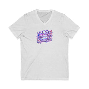 Retro Patriotic 250th V-neck Tee - Lightweight Cotton - Dipaliz - Ash / s - V-neck