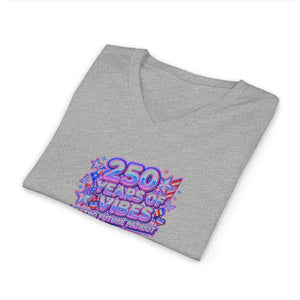 Retro Patriotic 250th V-neck Tee - Lightweight Cotton - Dipaliz - V-neck
