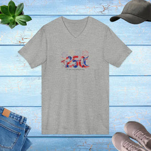 250th Anniversary Patriotic V-neck - Fireworks Celebration Shirt - Dipaliz - V-neck