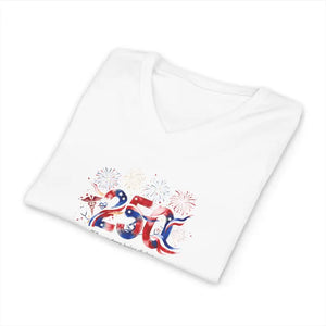 250th Anniversary Patriotic V-neck - Fireworks Celebration Shirt - Dipaliz - V-neck